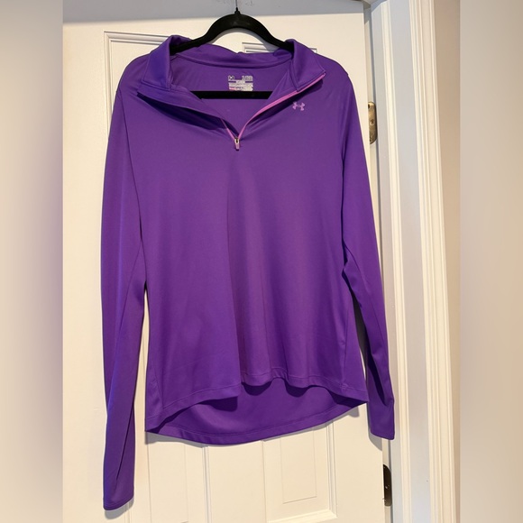 Under Armour Tops - Under Armour Purple HeatGear 1/4 Zip Pullover Top XL